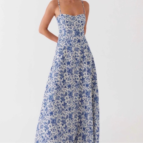 Peppermayo Dresses & Skirts - Peppermayo Blue and White Floral Maxi Dress